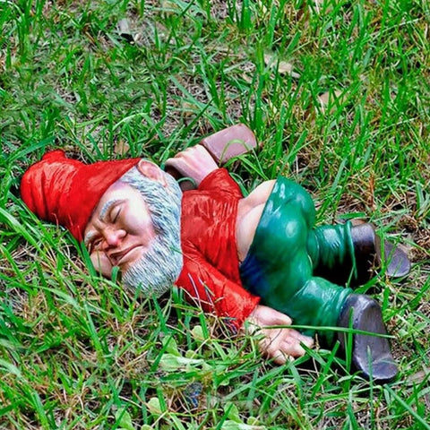 Statue nain de jardin ivre 12 cm