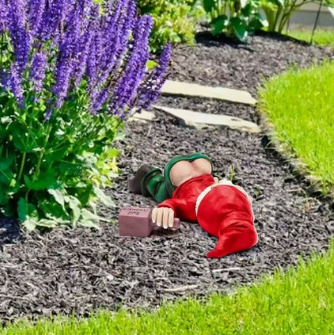 Statue nain de jardin ivre 12 cm