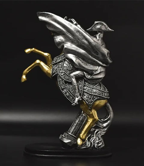 Statue Napoléon à cheval argenté 28 cm