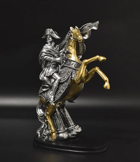Statue Napoléon à cheval argenté 28 cm