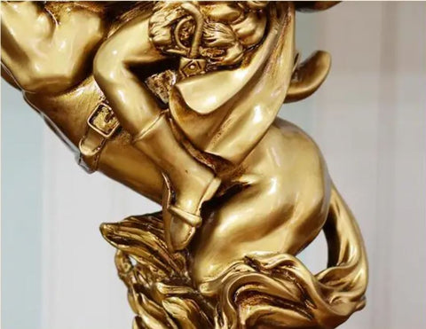 Statue Napoléon à cheval doré 33 cm