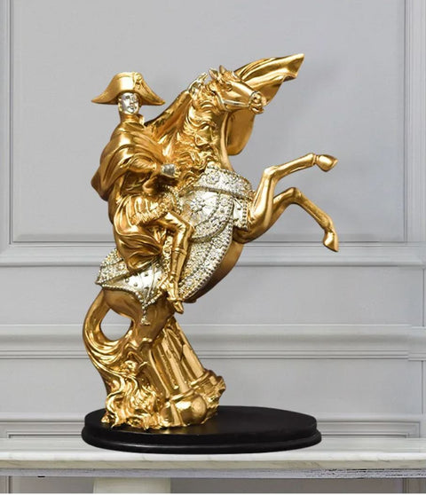 Statue Napoléon à cheval doré 28 cm