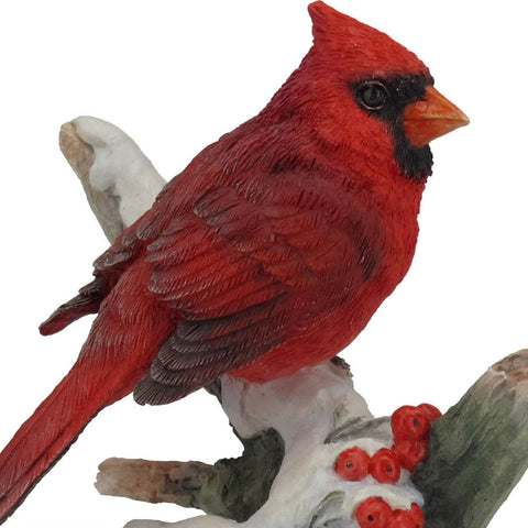Statue Oiseau cardinal en résine 20 cm