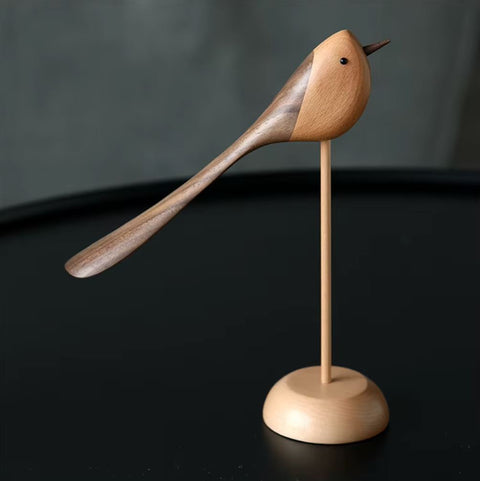 Oiseau bois design nordique 24 cm