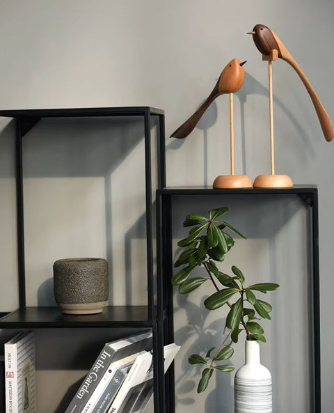 Oiseau bois design nordique 31 cm