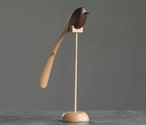 Oiseau bois design nordique 31 cm