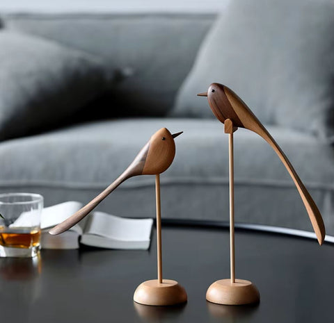 Oiseau bois design nordique 31 cm