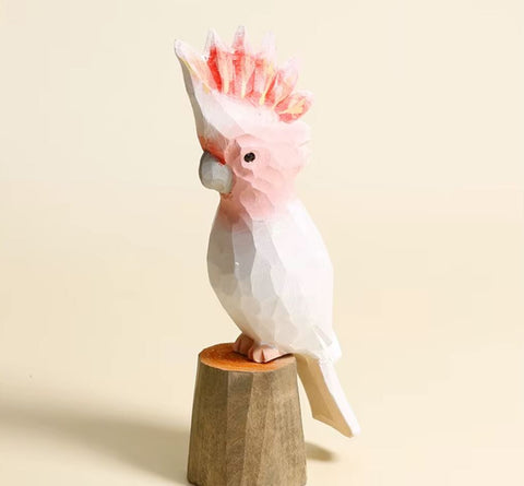 Oiseau perroquet en bois 12 cm