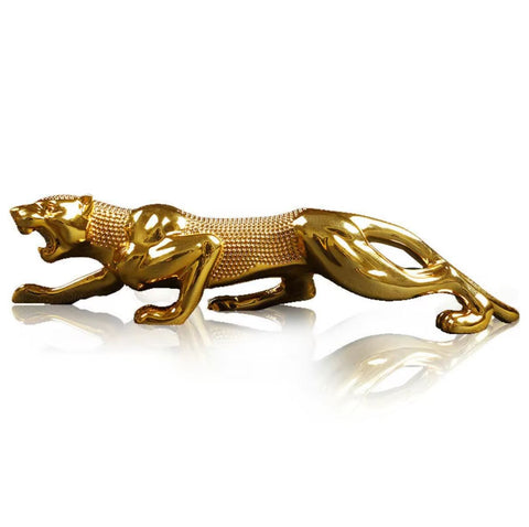 Statuette panthère en résine dorée 6 cm