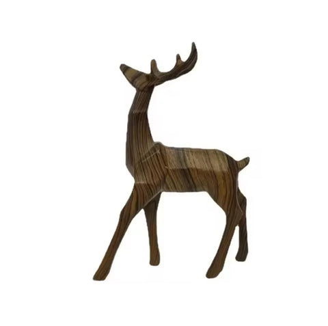 Statue Renne Origami en bois 24 cm