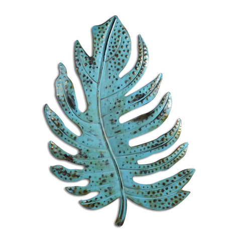 Sculpture Murale Feuille en Métal 28 cm