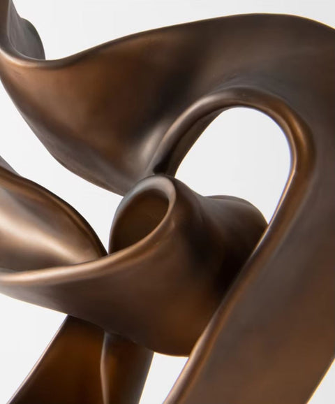 Sculpture abstraite couleur bronze en résine 45 cm