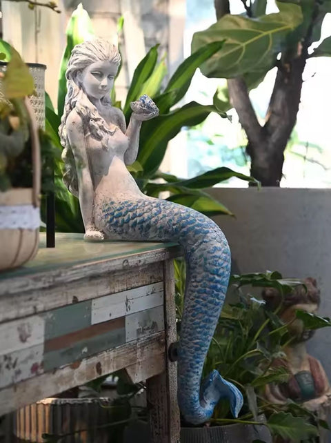 Statue femme sirène pour extérieur 63 cm