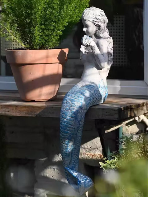 Statue femme sirène pour extérieur 63 cm
