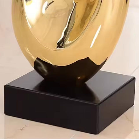Statue design abstraite dorée en résine – Sculpture décorative 49 cm