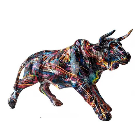 Statue Taureau fireworks resine 18 cm