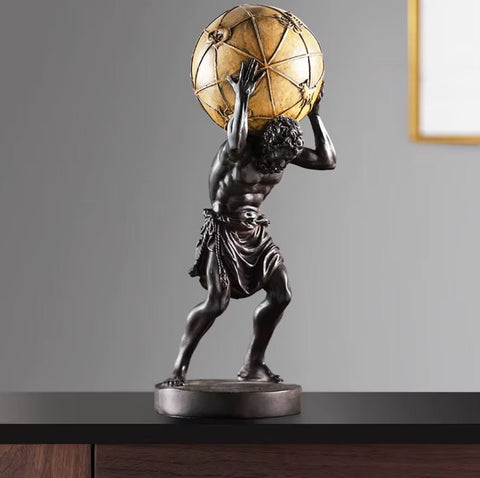 Statue Atlas portant le monde 42 cm