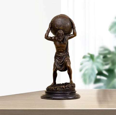Statue Atlas portant le monde Bronze 32 cm