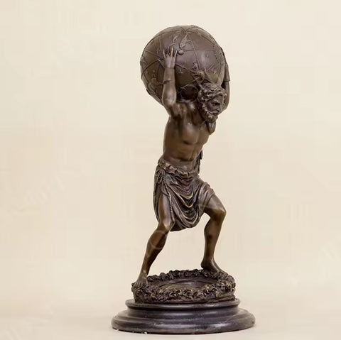 Statue Atlas portant le monde Bronze 32 cm