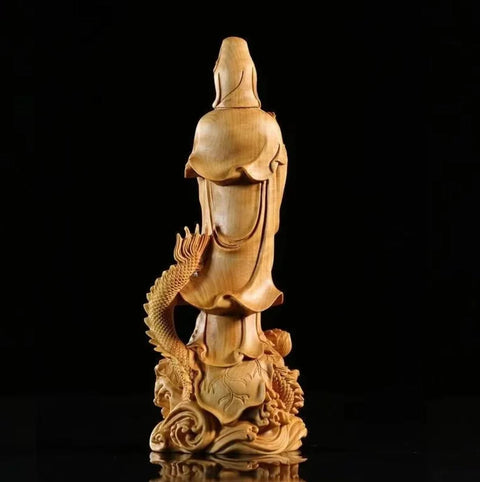 Statue Bouddha en bois 17 cm