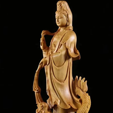 Statue Bouddha en bois 17 cm