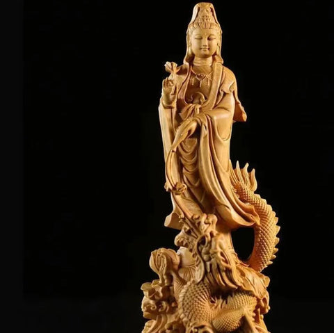 Statue Bouddha en bois 17 cm