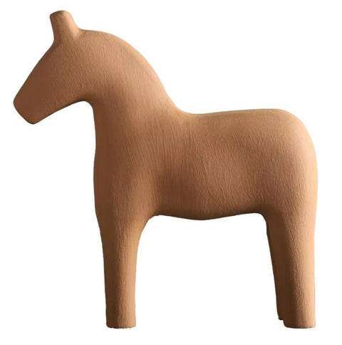 Statue cheval en bois style nordique 23 cm
