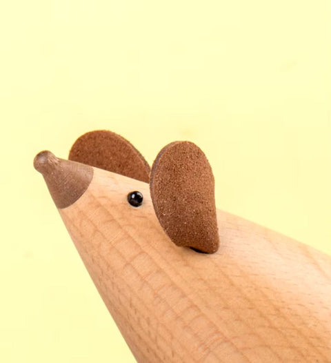 Statue souris en bois style nordique 6 cm