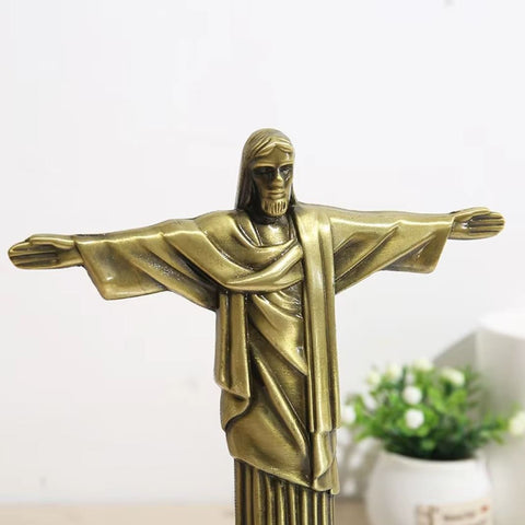 Statue du Christ Rédempteur en métal 18 cm
