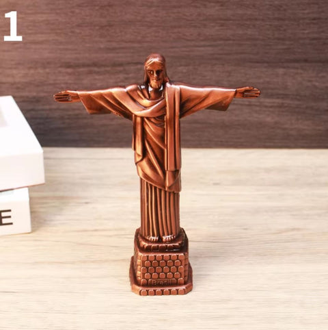 Statue du Christ Rédempteur en métal 18 cm