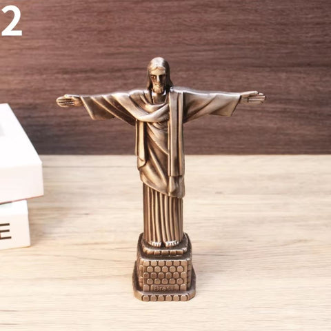 Statue du Christ Rédempteur en métal 18 cm