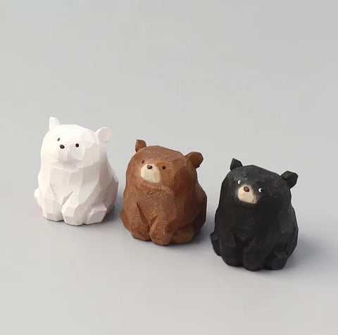 Statuette mini ours en bois 3 cm