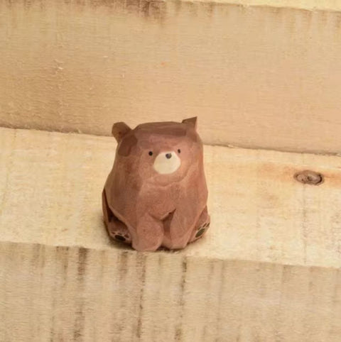 Statuette mini ours en bois 3 cm