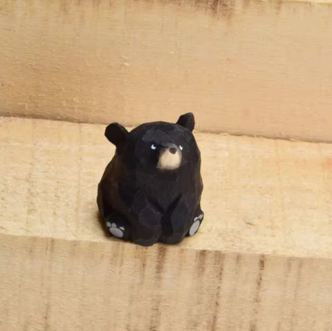 Statuette mini ours en bois 3 cm