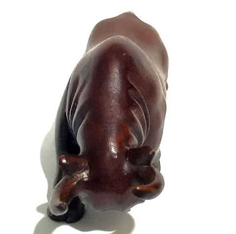 Statuette taureau en bois 5 cm