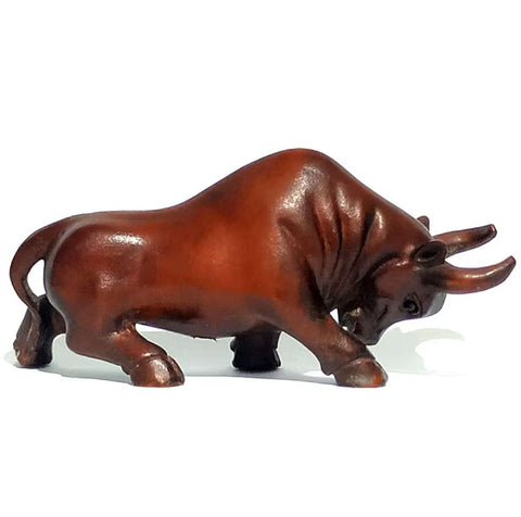 Statuette taureau en bois 5 cm
