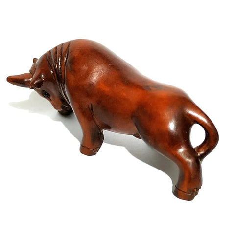Statuette taureau en bois 5 cm