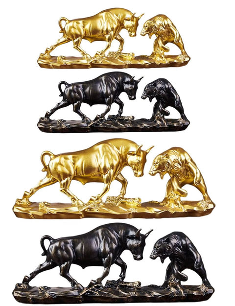 Statue Taureau vs Ours 15 cm