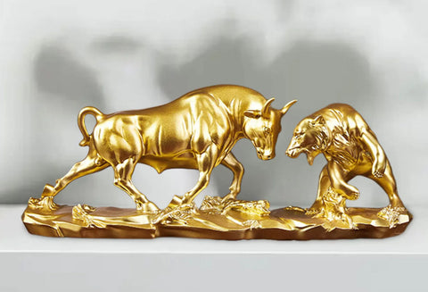 Statue Taureau vs Ours 15 cm