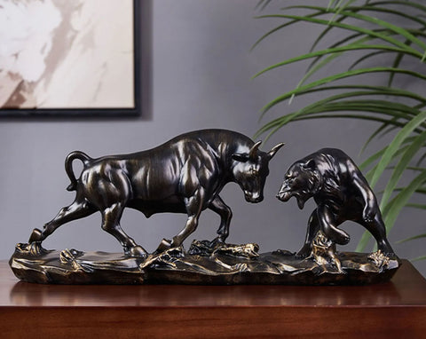 Statue Taureau vs Ours 15 cm