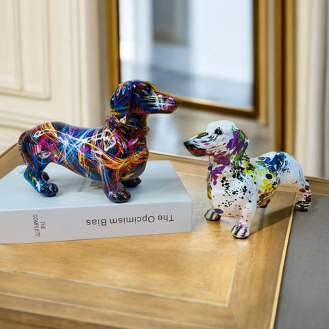 Statue chien teckel  laser 13 cm