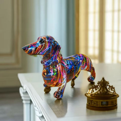 Statue chien teckel  laser 13 cm