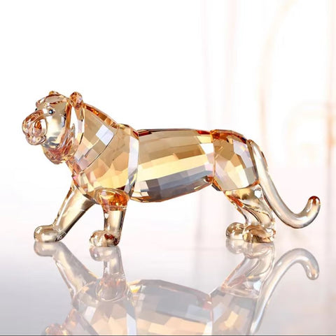 Statuette Tigre cristal champagne 6 cm