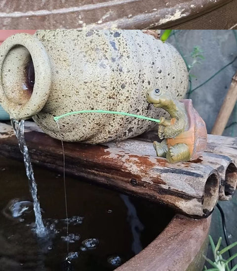 Statu tortue qui pèche 5 cm