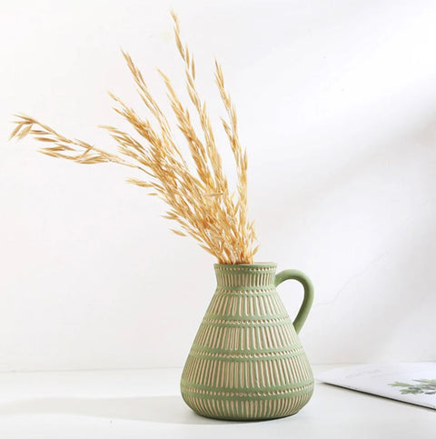 Vase céramique antique grec vert 15 cm