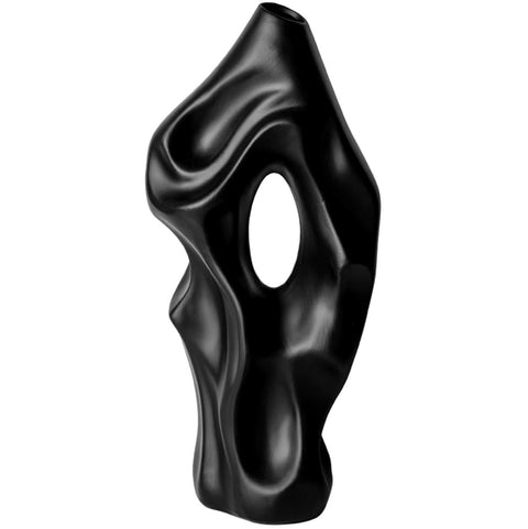 Vase abstrait en céramique noir 36 cm