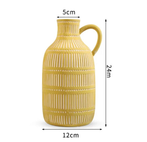 Vase céramique antique grec jaune 24 cm