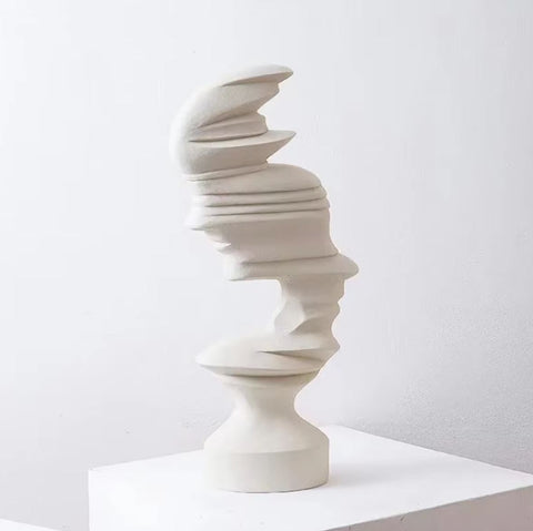 Statue moderne visage blanc 25 cm