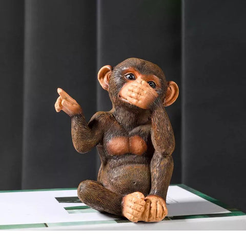 Statue Gorille <br/> Figurine Singe de la Sagesse 13 cm