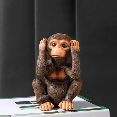 Statue Gorille <br/> Figurine Singe de la Sagesse 13 cm